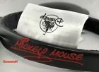 Disney  Mickey Mouse Ears Headband Solid Black Leather Vinyl Signature New Usa