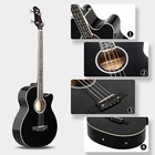     free Shipping     acoustic-electric Bass Guitar  case bag  strap  cable  picks 