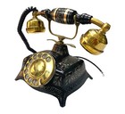 Vintage Antique Solid Beautiful Victorian Brass Rotary Dial Working Telephone