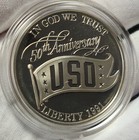 1991-s Us 90  Silver Dollar Uso 50th Anniversary Proof Coin Ogp And Coa - Z-ek4