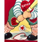 Vintage Mechanical Valentine Card     Baseball Boy  Moveable Head  1940s Usa