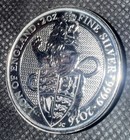      2016 Elizabeth Ii D   g   reg   f   d Five Pounds Lion Of England 2 Oz  Pure Silver      