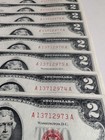 1963 Red Seal 2 Dollar Bills Uncirculated 18 Consecutive  a13712973 - A13712990