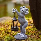 Garden Statues Frog With Solar Lantern Outdoor Figurines Decorations For Patio 