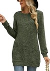 Womens Long Sleeve Crewneck Sweater Loose Fit Casual Knit Pullover Tunic Tops