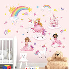Princess Unicorn Wall Decals Castle Rainbow Wall Stickers