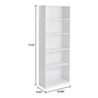 71  Tall Adjustable 5-shelf Wood Bookcase Storage Shelving Book Wide Bookshelf