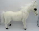 Vintage Hansa White Unicorn Plush Stuffed Animal Toy 17  Posable Legs