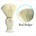 Pure White Badger Hair Shaving Brush With Steel Brush Stand Perfect Gift For Men