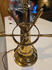 Perko Perkins   Lamp Company Brass Lamp Nautical Vintage Usa Ship s Wheel