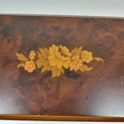 Vintage Jewelry Box  6 5  Brown Wooden Floral Inlaid Brown  Made In Italy