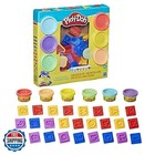 Play-doh Fundamentals Letters With 26 Letter Stamper Tools  6 Cans Of Assort 