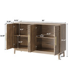 Carved 4 Doors Sideboard multifunctional Accent Cabinet W adjustable Layer Board