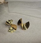 Vintage Earrings Gold-tone Hammered Metal Pierced Twirl Studs Pre Owned Jewelry