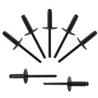100pcs Black Large Flange Blind Rivets 3 16  X 5 8  Open End Aluminum Pop Fasten