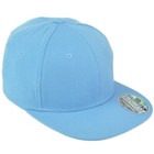 Zephyr Sky Blue Flex Fit Small S Flat Bill Blank Plain Stretch Solid Hat Cap