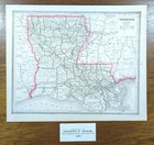 Vintage 1885 Louisiana Map 13 x11  Old Antique Original New Orleans Baton Rouge