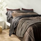 King Heavyweight Linen Blend Quilt Sham Dark Fig - Casaluna