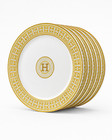 6-pack Mosaic Luxury Design Bone China Dinner Plates - 10 5 Inch