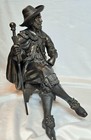 Antique 19th Century French Bronze Sculpture Salvator Rosa Seated     Romantic Era
