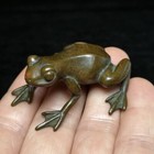 2 Inch Signature Old Chinese Bronze Carving Frog Statue Decoration Collection