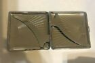 Art Deco Silver Sunbeam 2-clip Cigarette Wallet Case Business Credit Card Holder