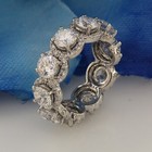 10 Ct Round Simulated Diamond Full Eternity Engagement Ring 925 Sterling Silver