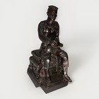 Vintage Thai Bronze Statue King Naresuan Seated Pouring Water Throne Figure