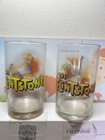 Vintage  Hanna-barbera The Flintstones Collectors Glass Excellent Rare 2 Pcs
