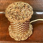 Vintage 60s Matson Brass Gold  Tone Ormolu Metal Boudoir Vanity Light Lamp Roses