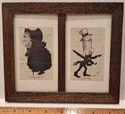 1876 Harper s Bazar Whimsical  mother Earth   pop Corn  Antique Frame Wavy Glass