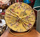 Vintage Floral Hat Box With Yellow Floral Fabric Cover