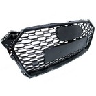 Front Bumper Grille Honeycomb For Audi A5 B9 2017-2019 S5 Rs5 Style Gloss Black