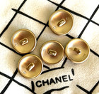 Chanel Vintage Brown Gold Metal Button  Cc Logo 20 Mm  set Of 5 