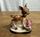 Vintage Deer Baby Fawn And Rabbit Figurine Japan Anthropomorphic 3 5  X 3 