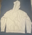 Nike Men   s Windbreaker Jacket Full Zip Hooded Pockets White black L