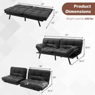 Memory Foam Couch Sleeper Convertible Futon Sofa Bed W  Adjustable Armrest Black