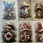 Vintage Style  mushrooms  Post Cards crafting scrapbooking 20 Lot Unused 4x6