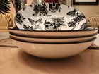 Zrike Halloween Skull Butterfly Floral Set Of 4 Ceramic Dinner Bowls Gothic