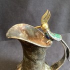 Vintage Mexican Silverplate Bird Pitcher W  Malachite   Lapis Los Castillo Taxco