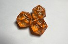 Vintage Chessex Orange Gem Rpg D d Dice Set Rare
