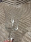 Set Of 5 Vintage Clear Glass Cordial Glasses With Etched Wheat And Berry Pattern