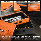 Plastic 2-layer Orange black Lockable Storage Multi-function Tool Box Organizers