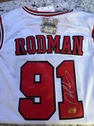 Dennis Rodman Signed Chicago White Basketball Jersey M n Swingman With Coa