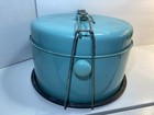 Vintage Baby Blue Robin   s Egg Blue Metal Pie   Cake Carrier