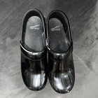 Dansko Professional Black Patent Dotted Clogs Womens 39 Nursing Work Shoes