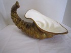 Vintage Atlantic Mold Ceramic Cornucopia Centerpiece 1970s Horn Of Plenty