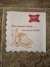 Vintage 1960 Miller High Life Beer Bar Napkin Game Room Man Cave Bar Nos