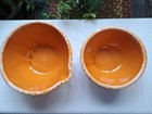 Set Of Two Vintage Tangerine  Oven Proof Dripware Bowls