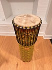Tycoon Kente Cloth Ngoma Drum 42  West African Goat Skin Siam Oak     Open Box